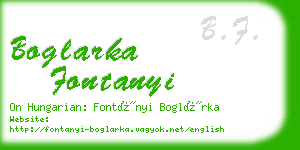boglarka fontanyi business card